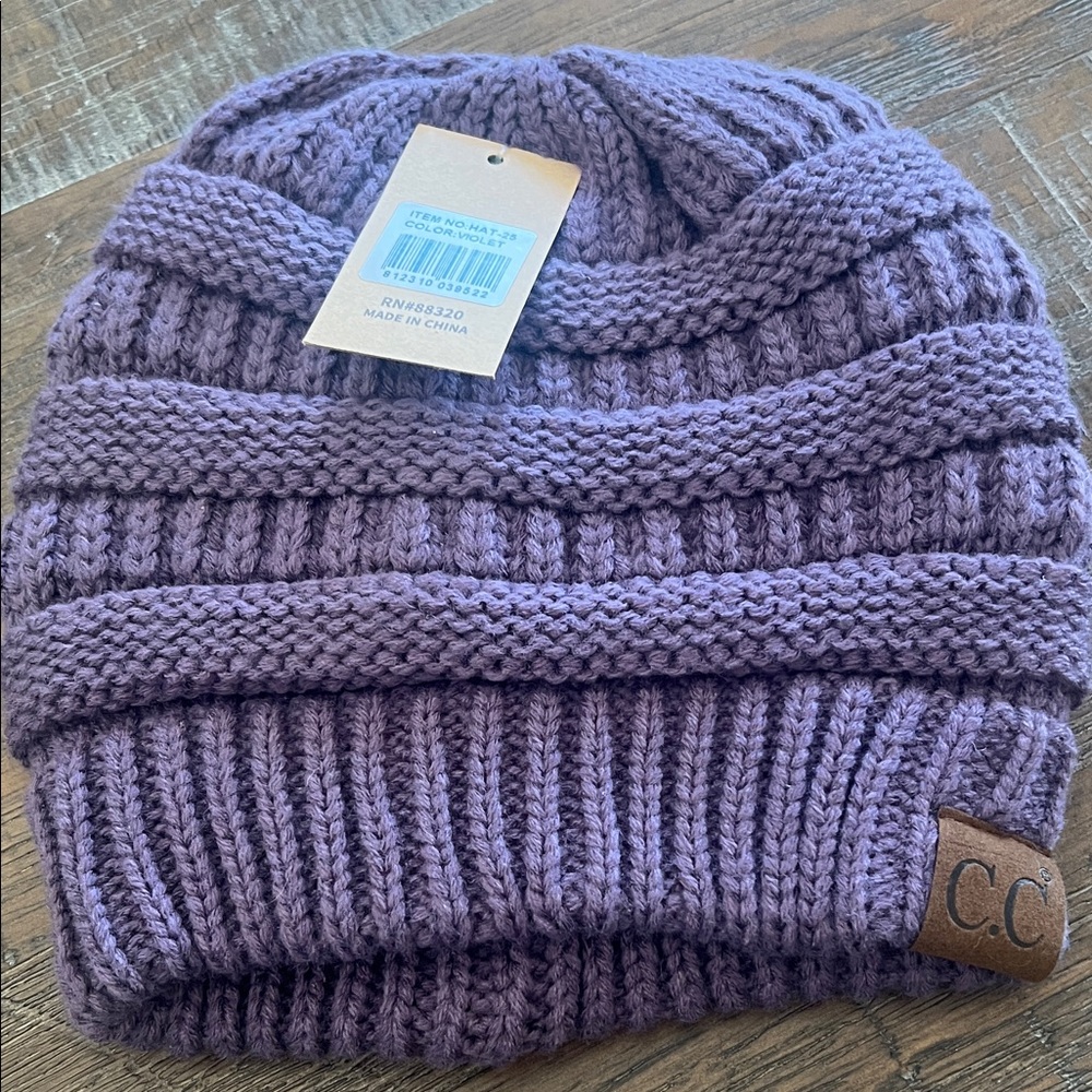C.C Women's Purple Knit Hat - Picture 2 of 5